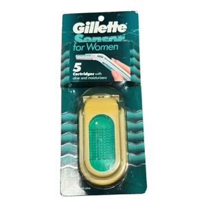 Vintage Gillette Sensor Refillable Razor Handle for Women with‎ 5 Cartridges NOS